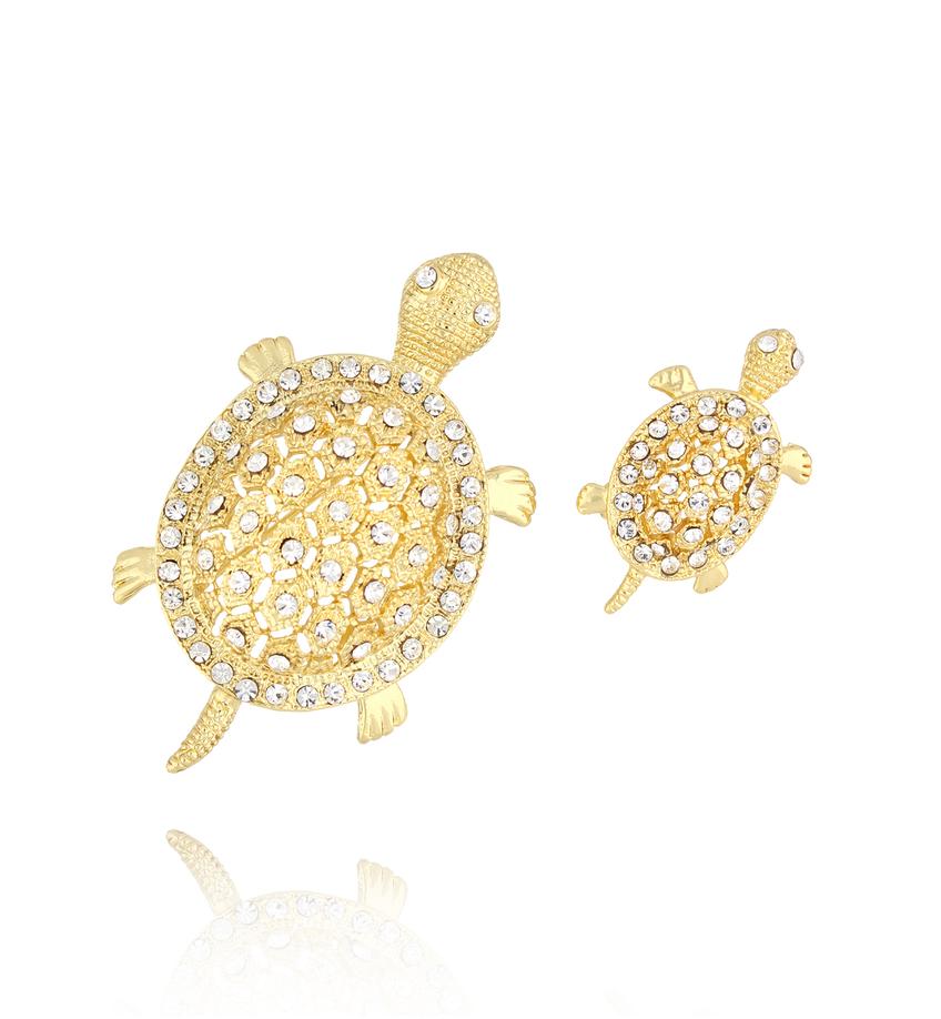 Broszki żółwie złote Turtle Family BRSS0133