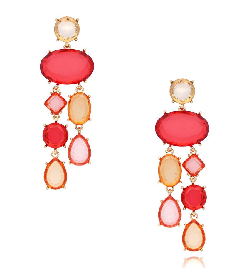 Kolczyki z kolorowymi kryształami Fiesta Gems KFF0270