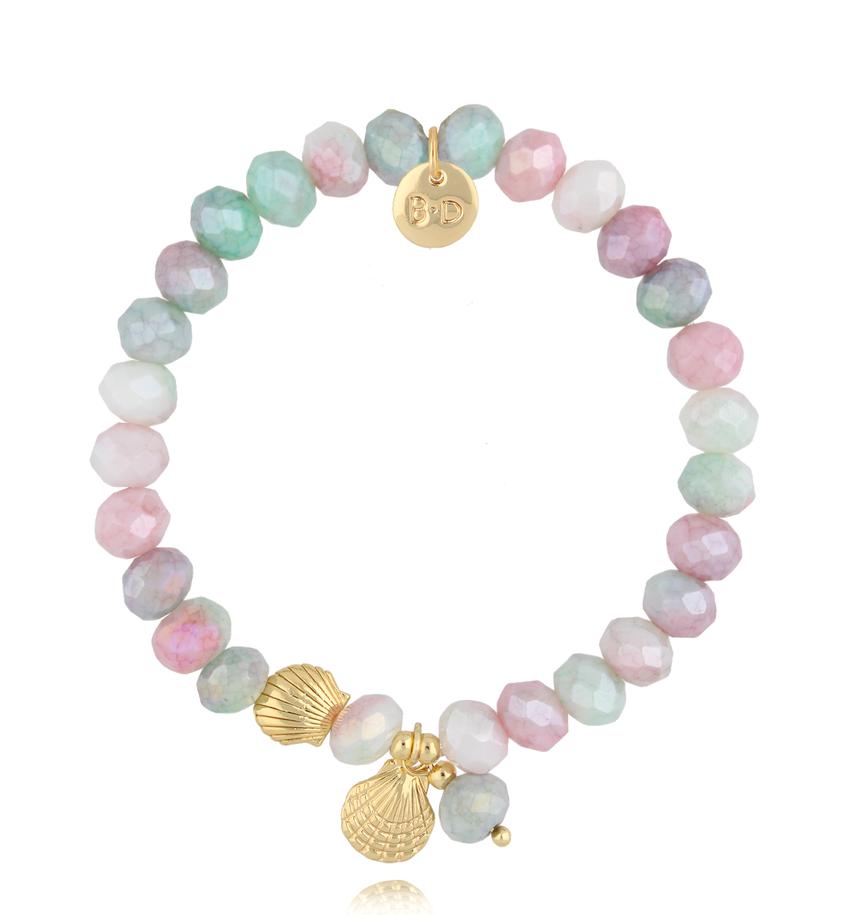 Bransoletka z kryształkami i muszelką Crystal Shell BSH0175