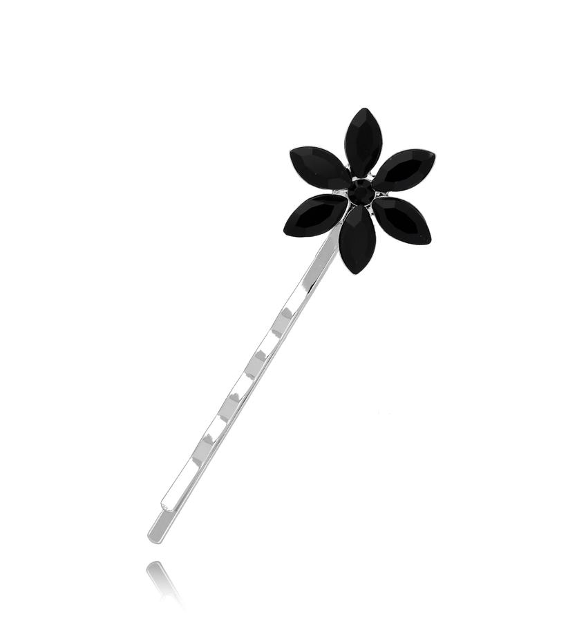 Wsuwka do włosów z czarnym kwiatuszkiem Flor SSS0027