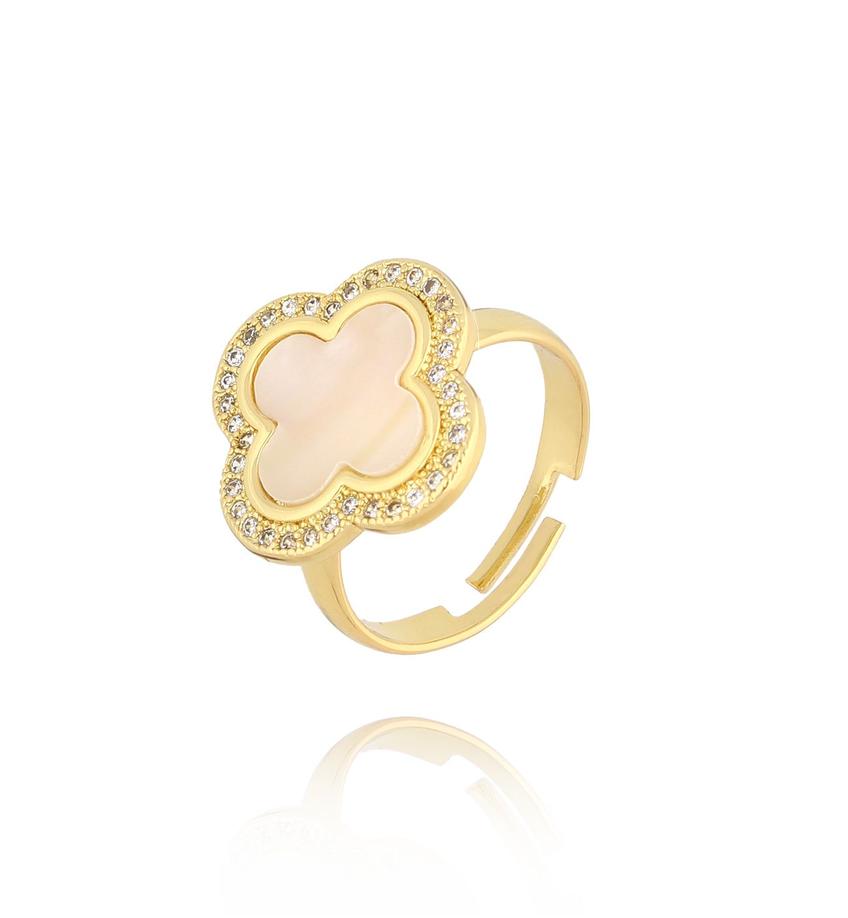Pierścionek ze złotą koniczynką Gold Clover PSS0105