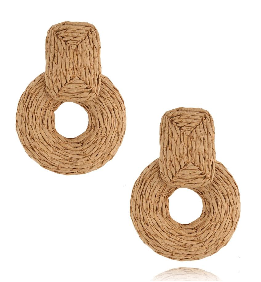 Kolczyki brązowe ze sznurkiem Modern Organic KSO0002