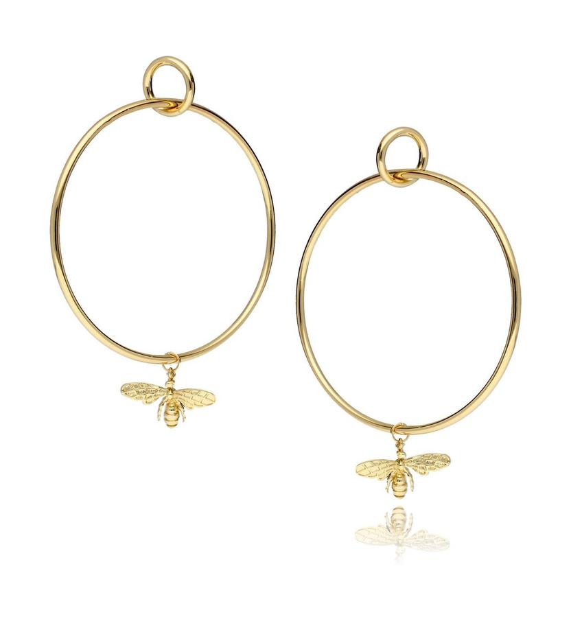Kolczyki złote koła z owadami Gold Midnight KMI0037