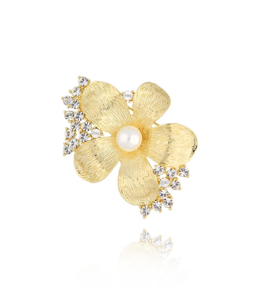 Broszka złota z kwiatem Beautiful Flower BRSS0083