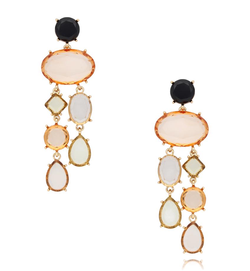 Kolczyki z beżowymi kryształami Fiesta Gems KFF0272