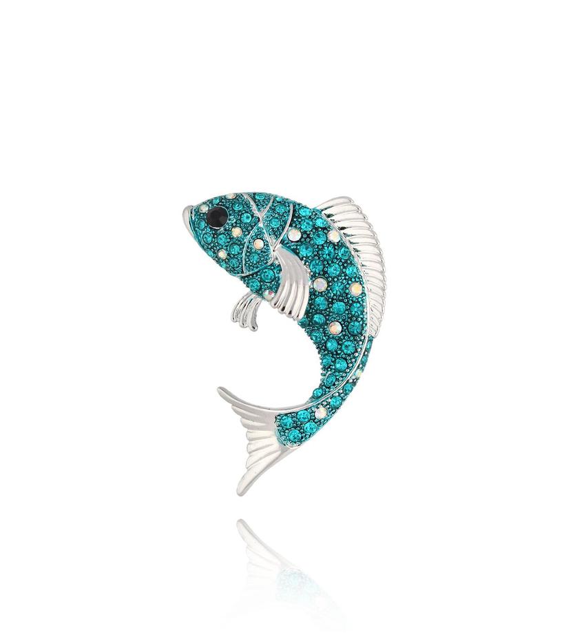 Broszka z niebieską rybką Poisson Blue BRSS0073