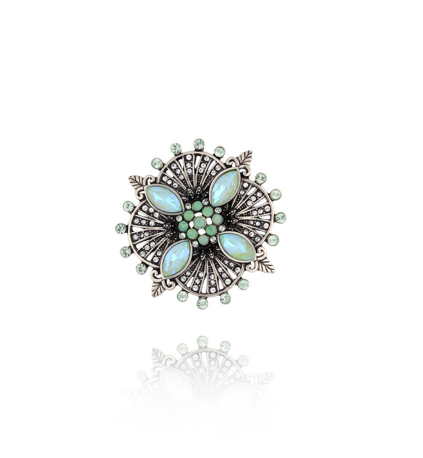 Broszka z miętowymi kryształami Adornment BRSS0100