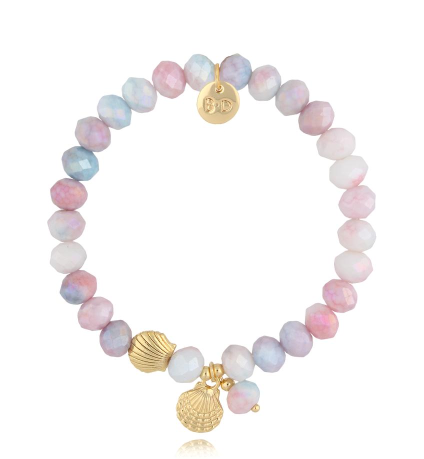 Bransoletka z kryształkami i muszelką Crystal Shell BSH0173