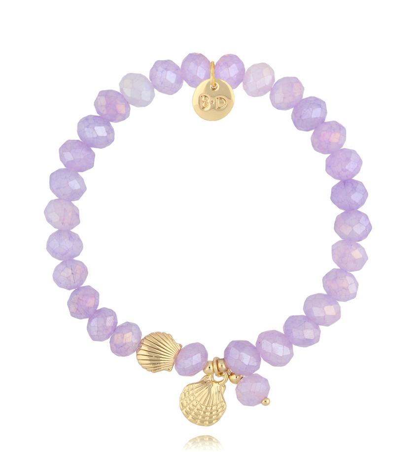Bransoletka z kryształkami i muszelką Crystal Shell BSH0170