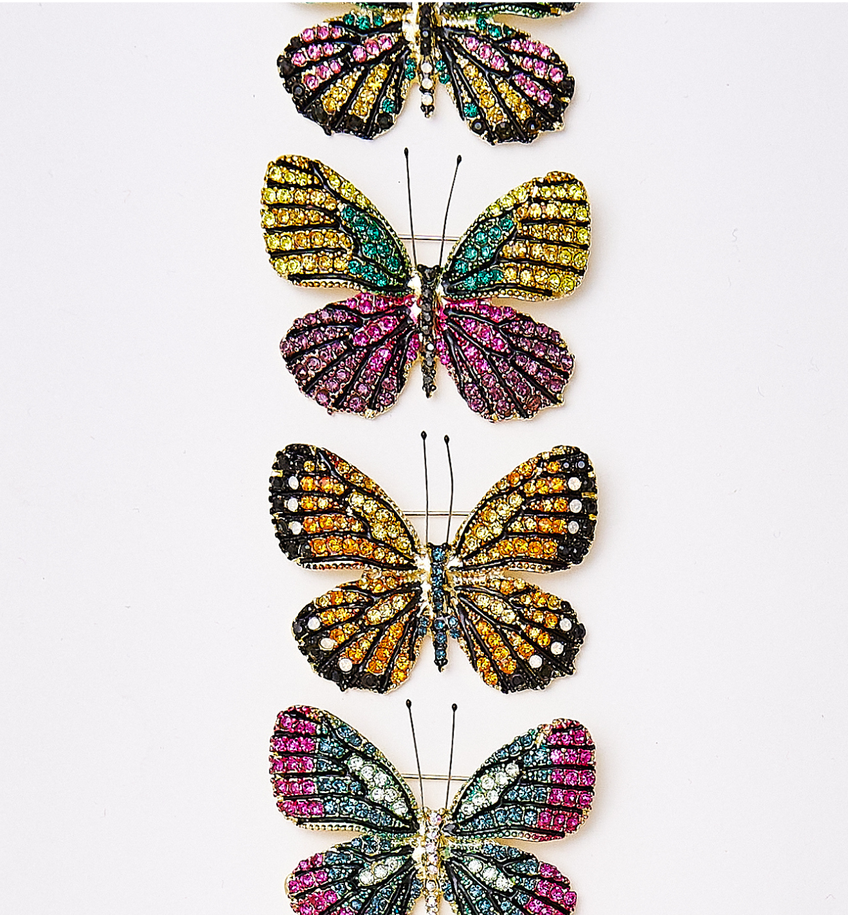 Broszka z kolorowym motylem Papillon BRPI0011