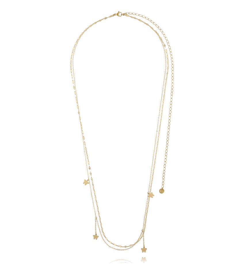 Naszyjnik na brzuch Body Chain z motylkami NSY0598