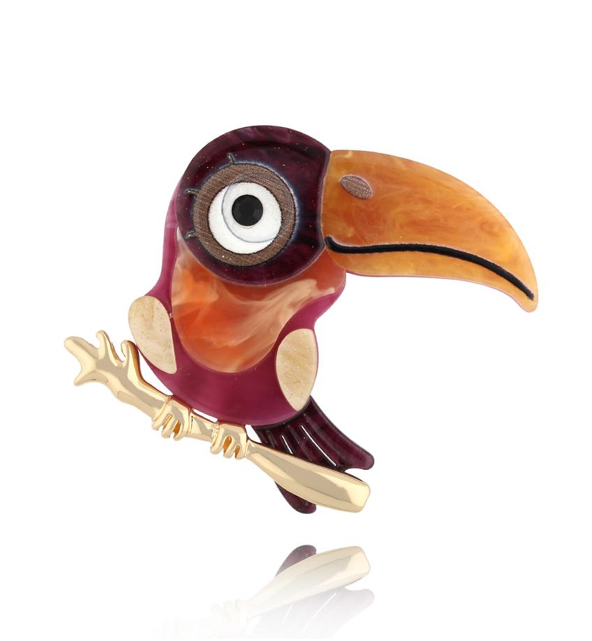 Broszka z kolorowymi tukanem Toucan BRZA0067