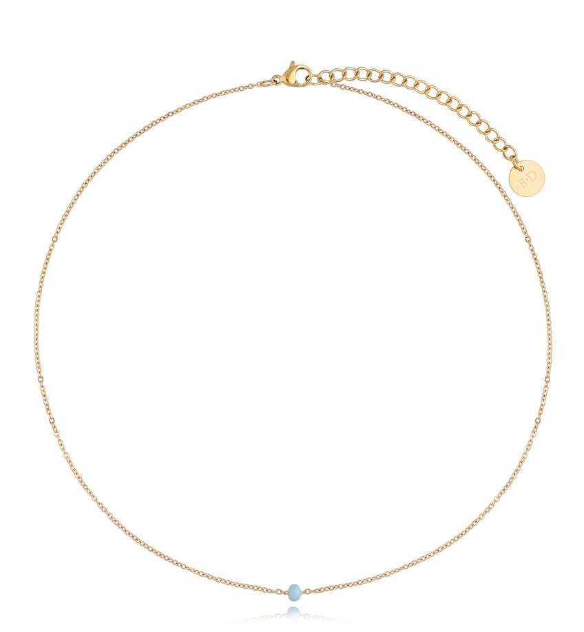 Naszyjnik z niebieską emalią Enamel Ball NSA0535