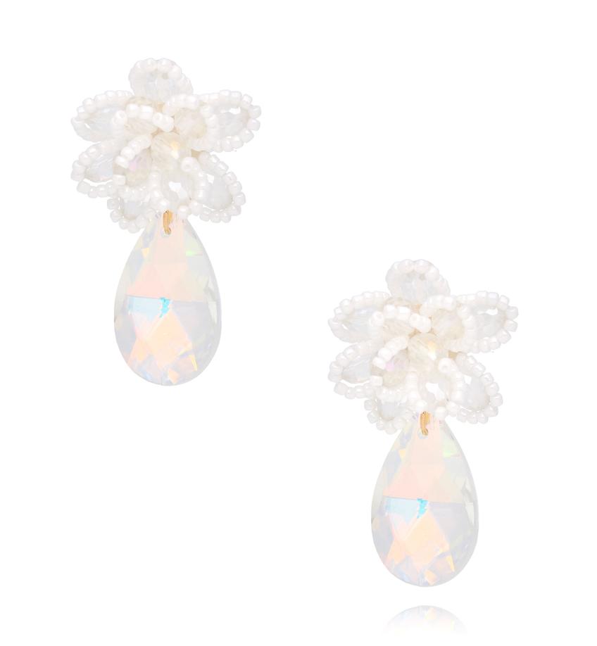 Kolczyki z białymi kryształami Crystal Wonders KFF0289