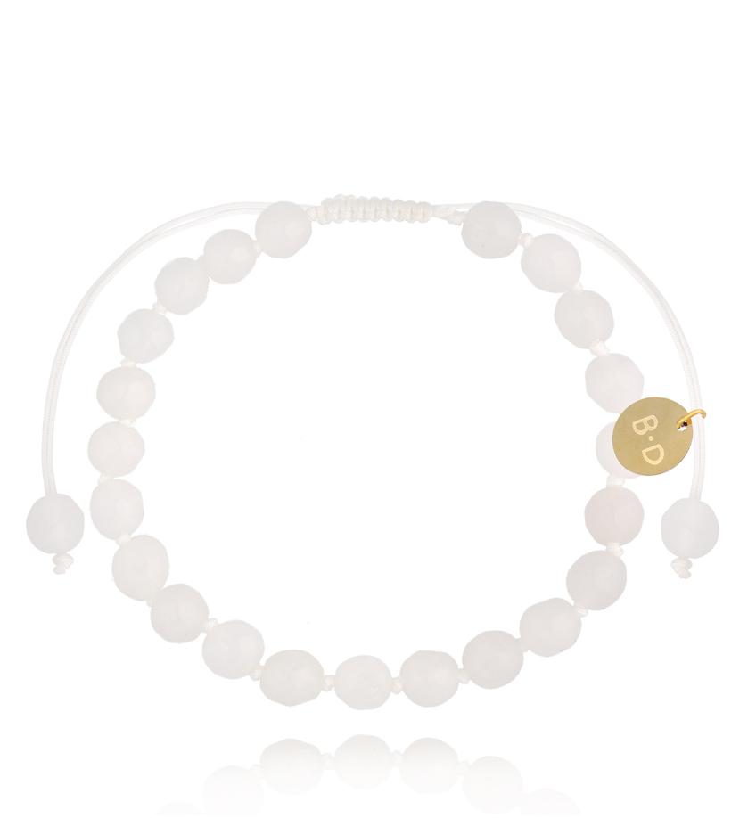 Bransoletka z białymi jadeitami Jade BSH0150