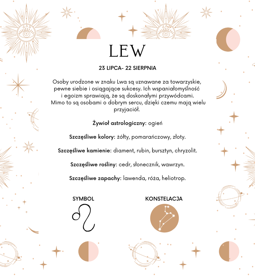 Bransoletka srebrna pozłacana znak zodiaku LEW BSE0100