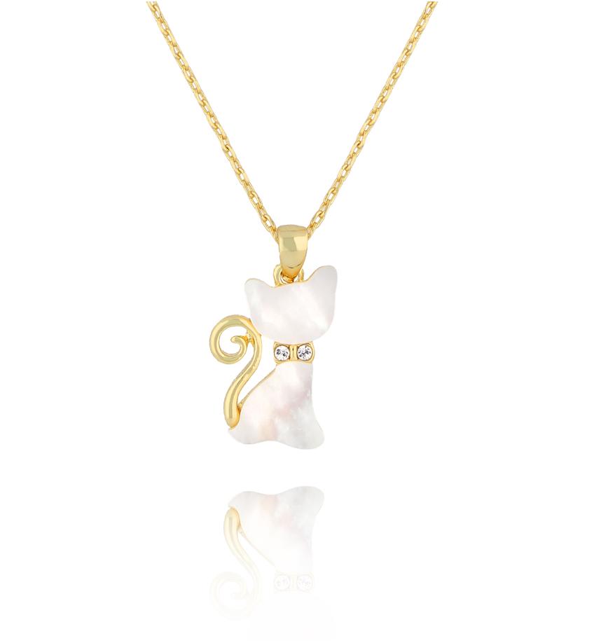 Naszyjnik złoty z kotkiem Glam Charms NS0281