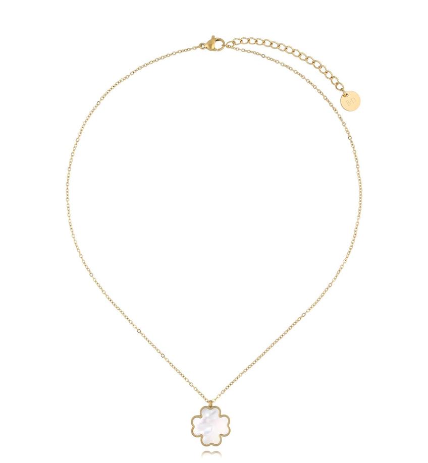 Naszyjnik złoty z koniczynką Pearl Clover NSA1115