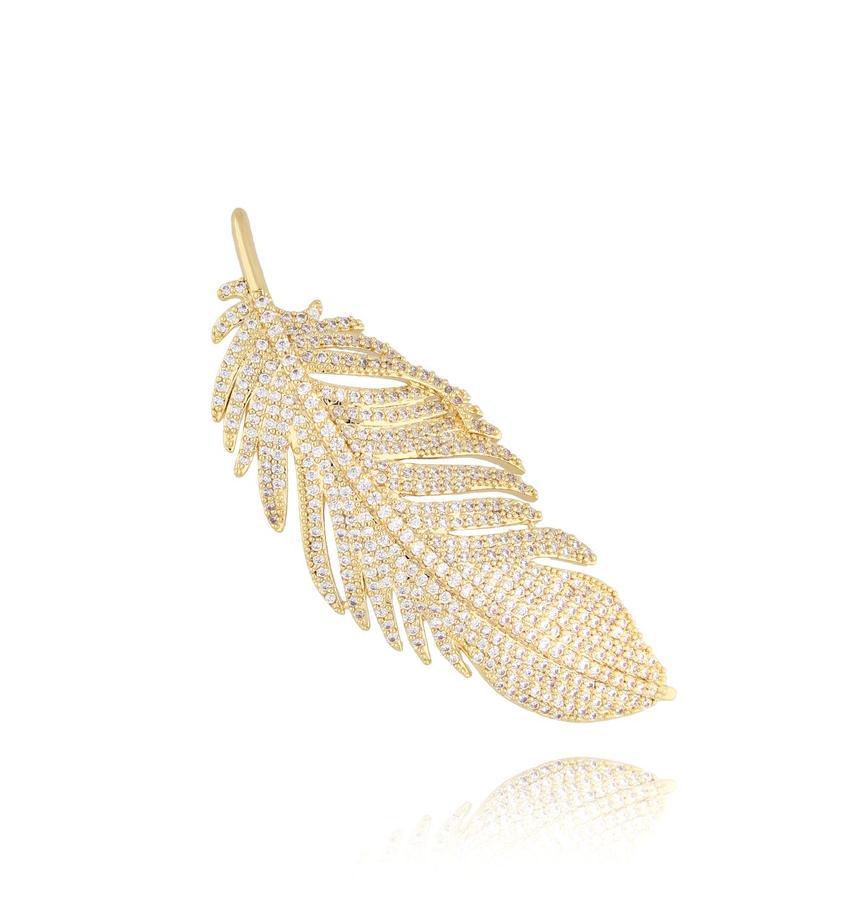 Broszka ze złotym piórkiem Gold Feather BRSS0048