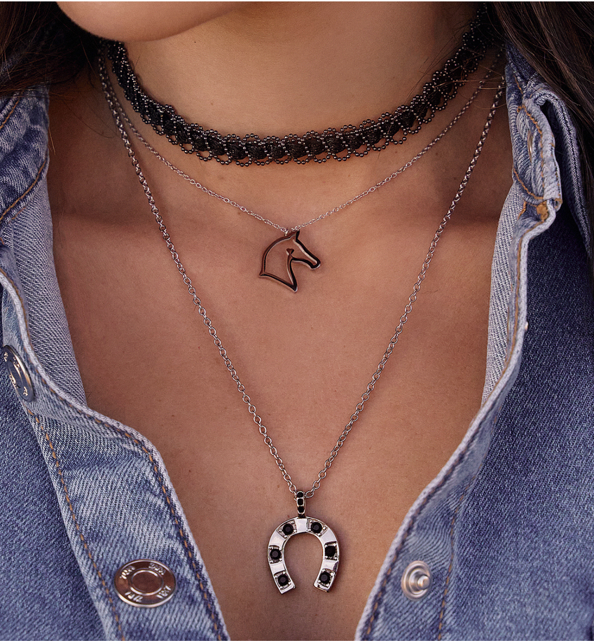 Choker czarny pleciony NSC0523