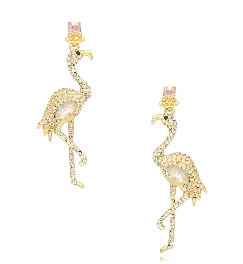 Kolczyki złote flamingi Flamant KSS1708
