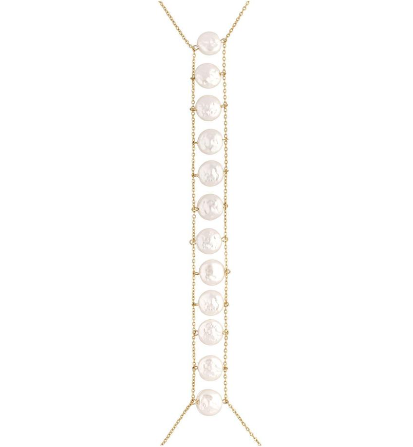 Naszyjnik na ciało z perłami body chain Trinidad NSA0583