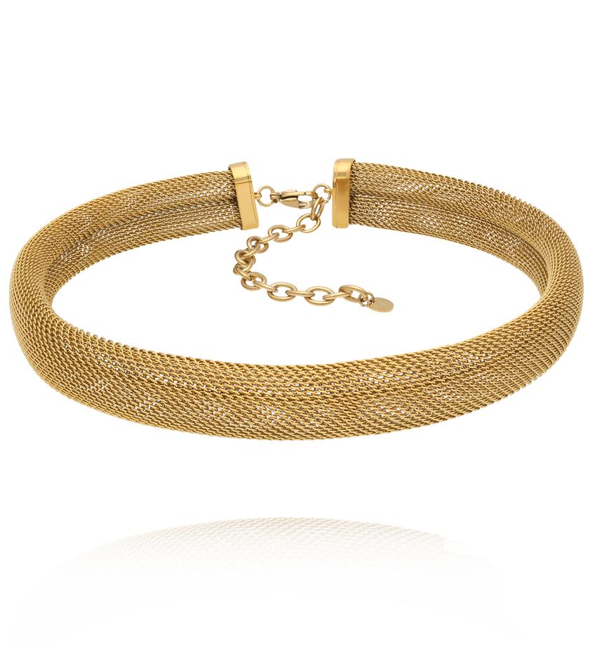 Naszyjnik choker typu mesh złoty NSY0608