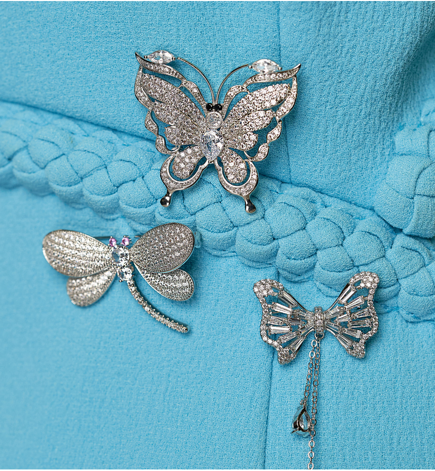 Broszka srebrna z motylem Ice Butterfly BRSS0231