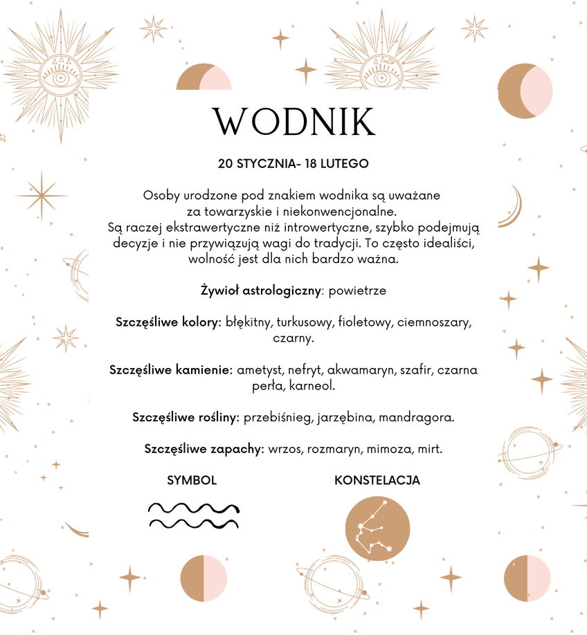 Bransoletka srebrna znak zodiaku WODNIK BSE0111