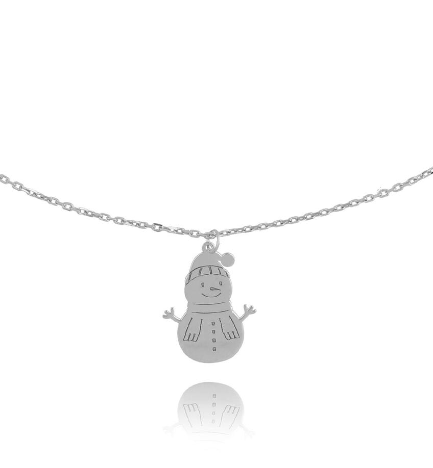 Naszyjnik srebrny z bałwankiem Cute Snowman NSE0129