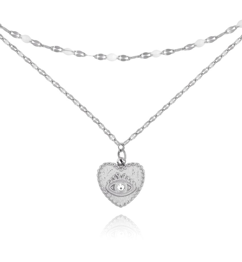 Naszyjnik srebrny z sercem My Heart NSY0023