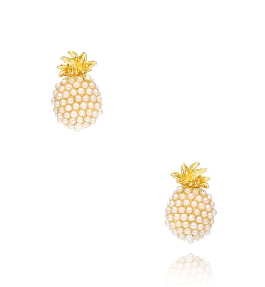 Kolczyki z ananasami złote Hawaii KSS1462
