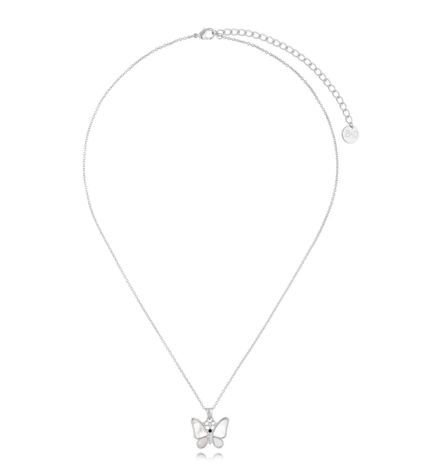 Naszyjnik srebrny z motylkiem Glam Charms NS0254