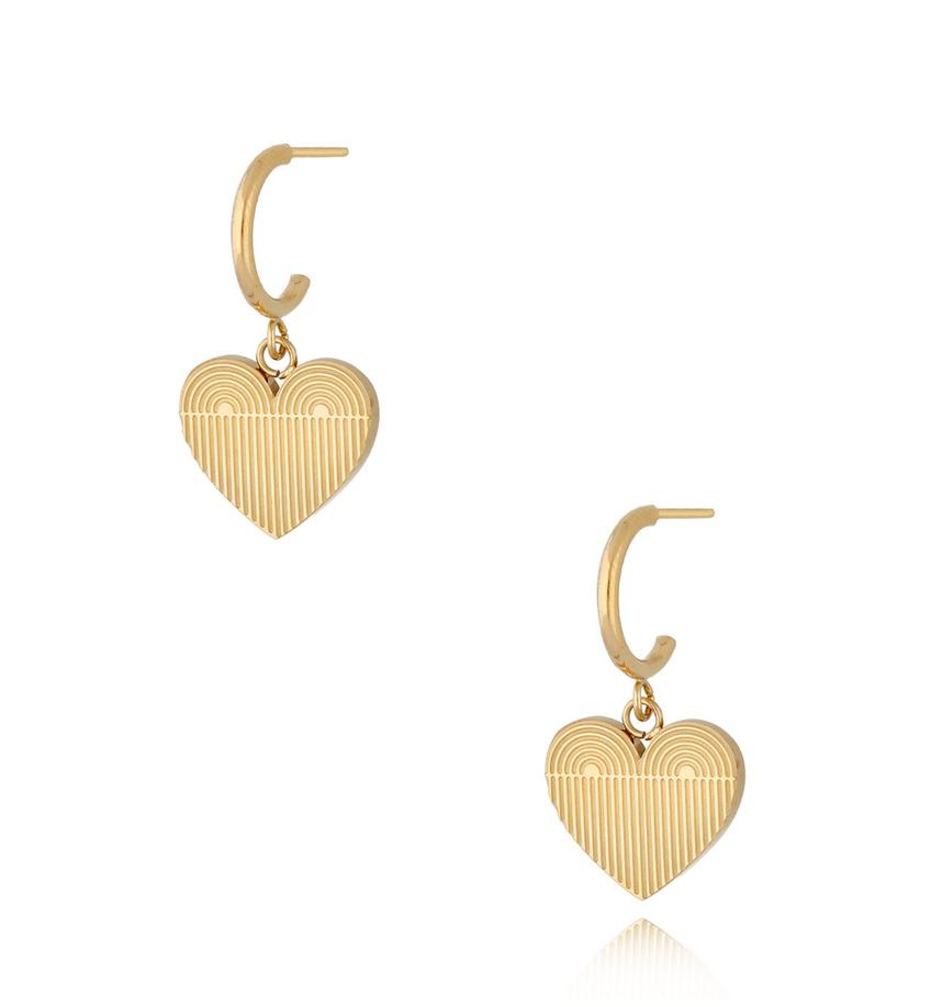 Kolczyki złote z sercami Boho Heart KSA0900