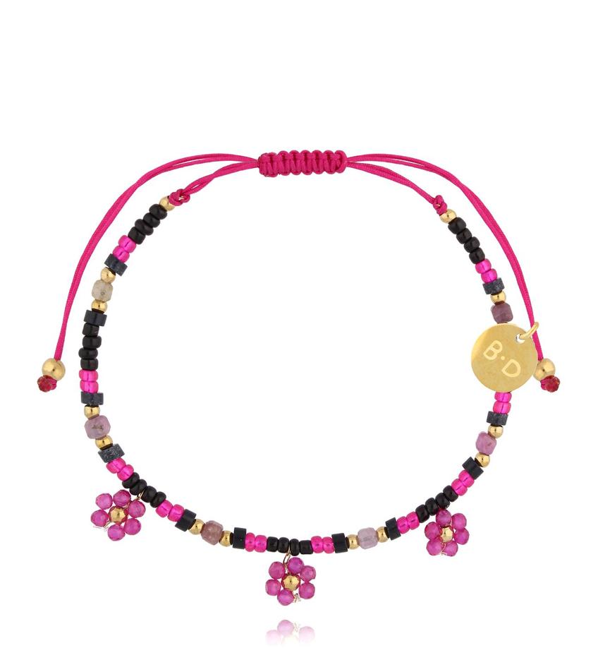 Bransoletka z różowym i turmalinami Stone Flowers BMT0256