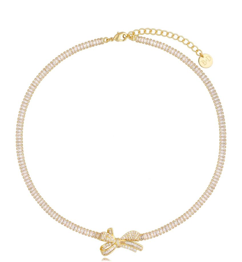Naszyjnik złoty z kokardką Gold Bow NS0144