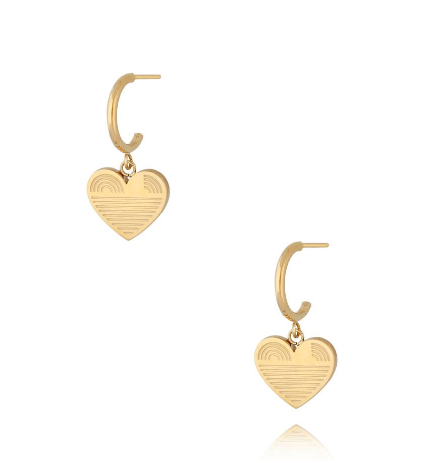 Kolczyki złote z sercami Boho Heart KSA0898