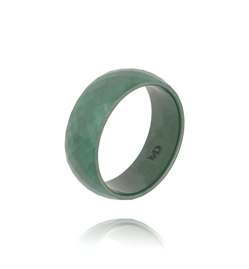 Obrączka z ceramiki zielona fasetowana Feminine PFE0060