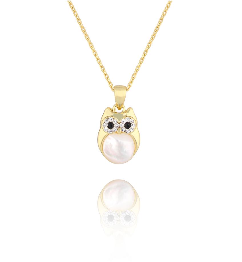 Naszyjnik złoty z sową Glam Charms NS0285