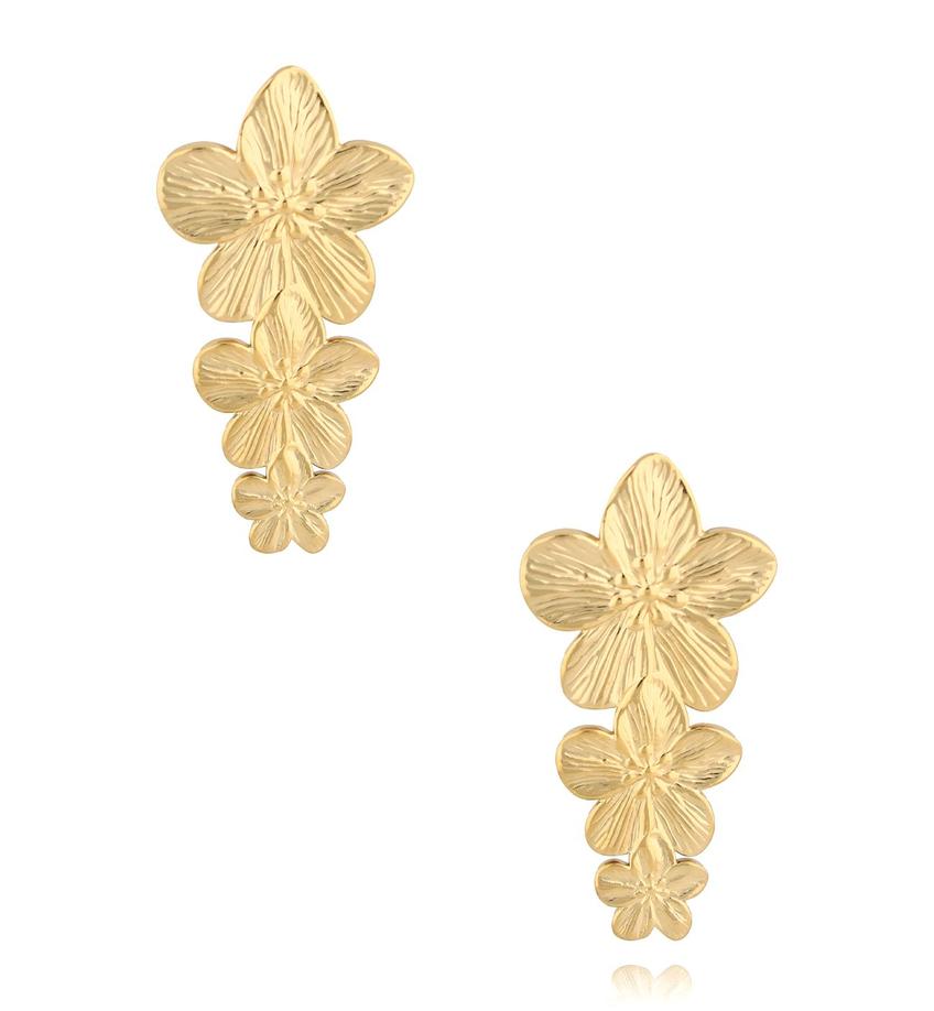 Kolczyki złote kwiatki Luminous Petals KSA1830
