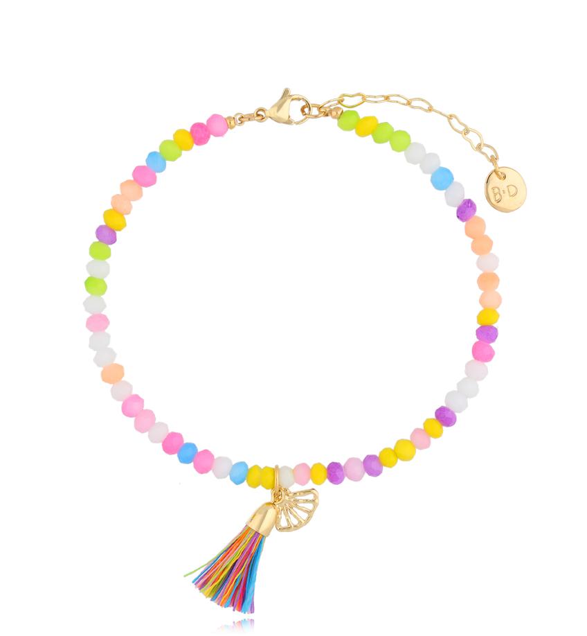 Bransoletka na nogę z kryształkami multicolor Summer Beach BNSH0001
