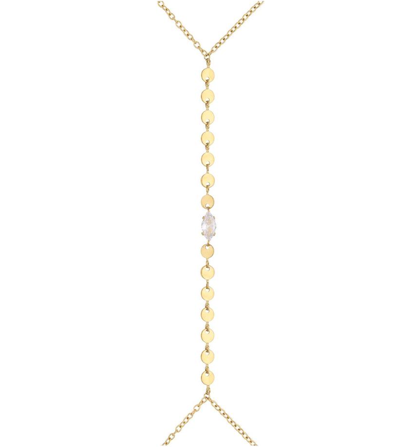 Naszyjnik na ciało złoty z dyskami body chain Paseo NSA0716
