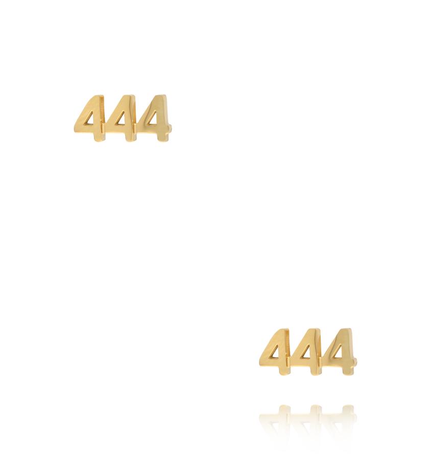 Kolczyki z anielską liczbą 444 złote KSA2321