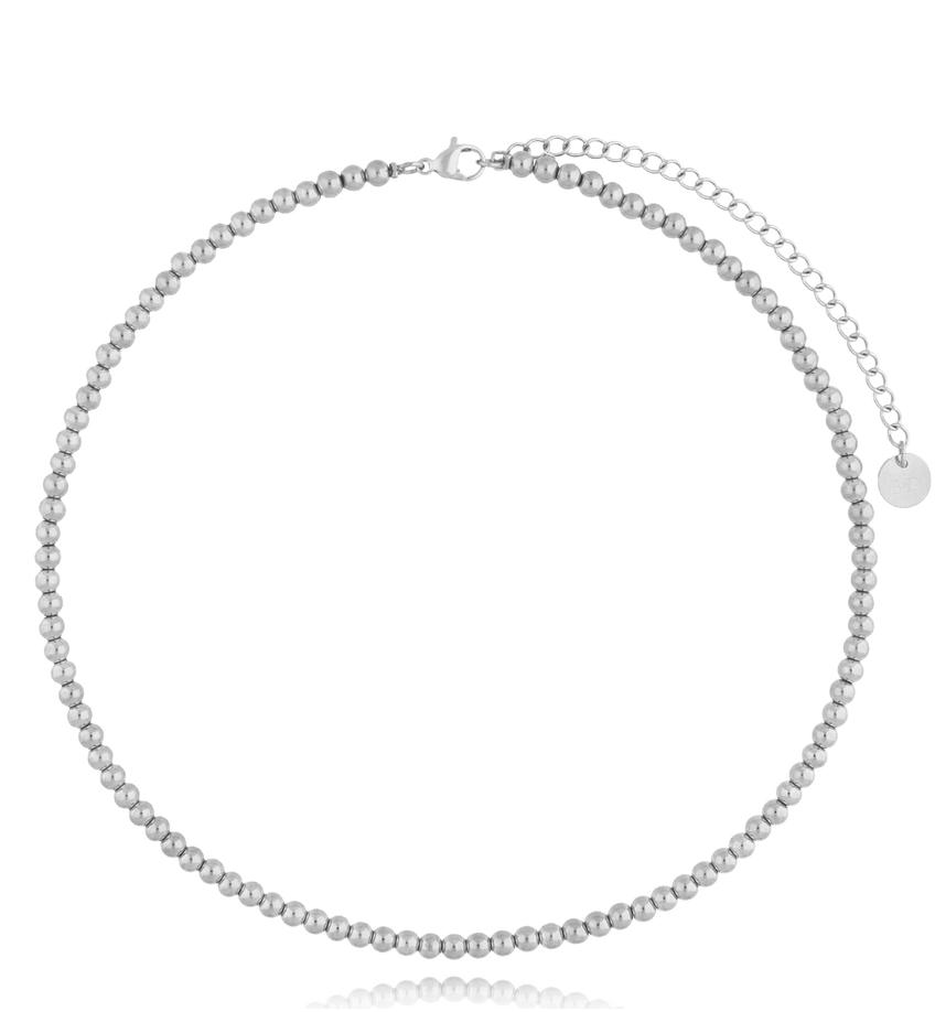 Naszyjnik srebrny z kulkami Basic NSC0405
