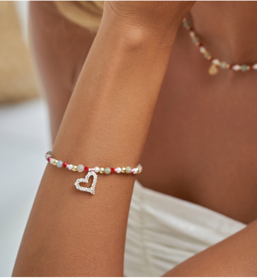 Bransoletka pastelowa z sercem Heart of Paradise BBI0004