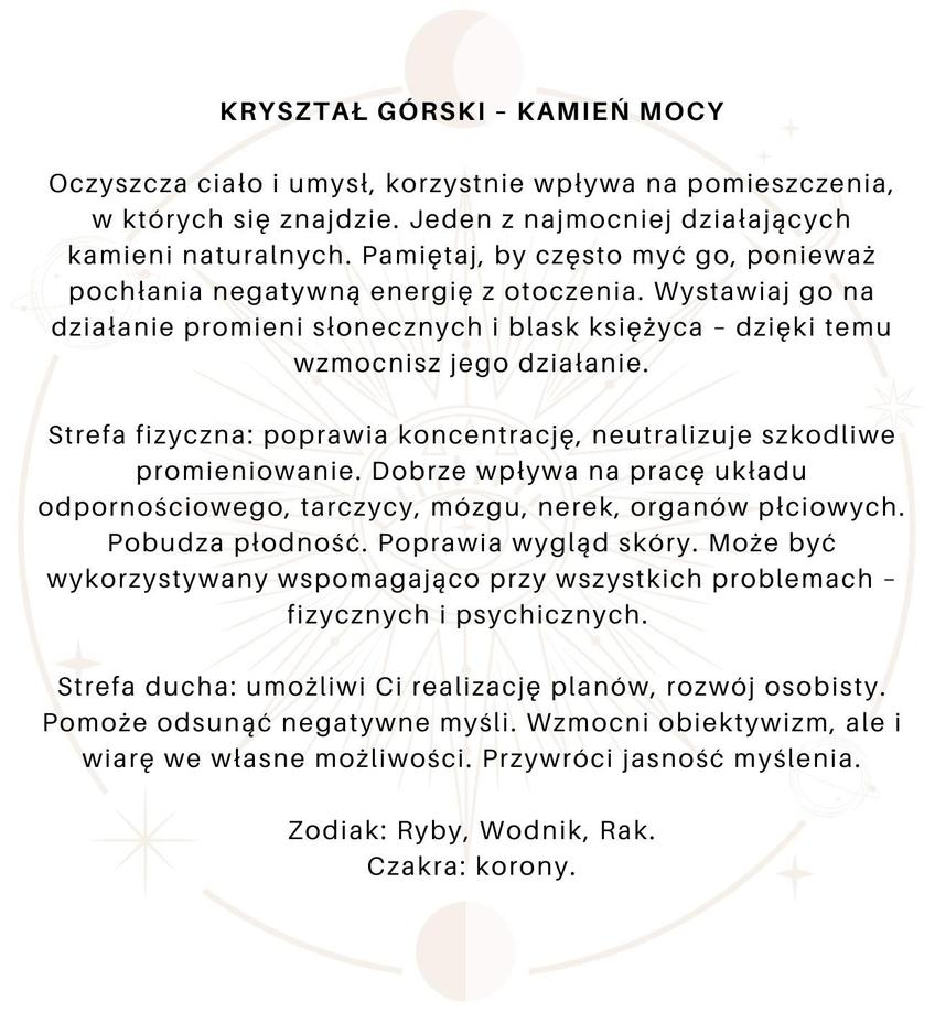 Bransoletka srebrna z kryształem górskim POWER BGE0001