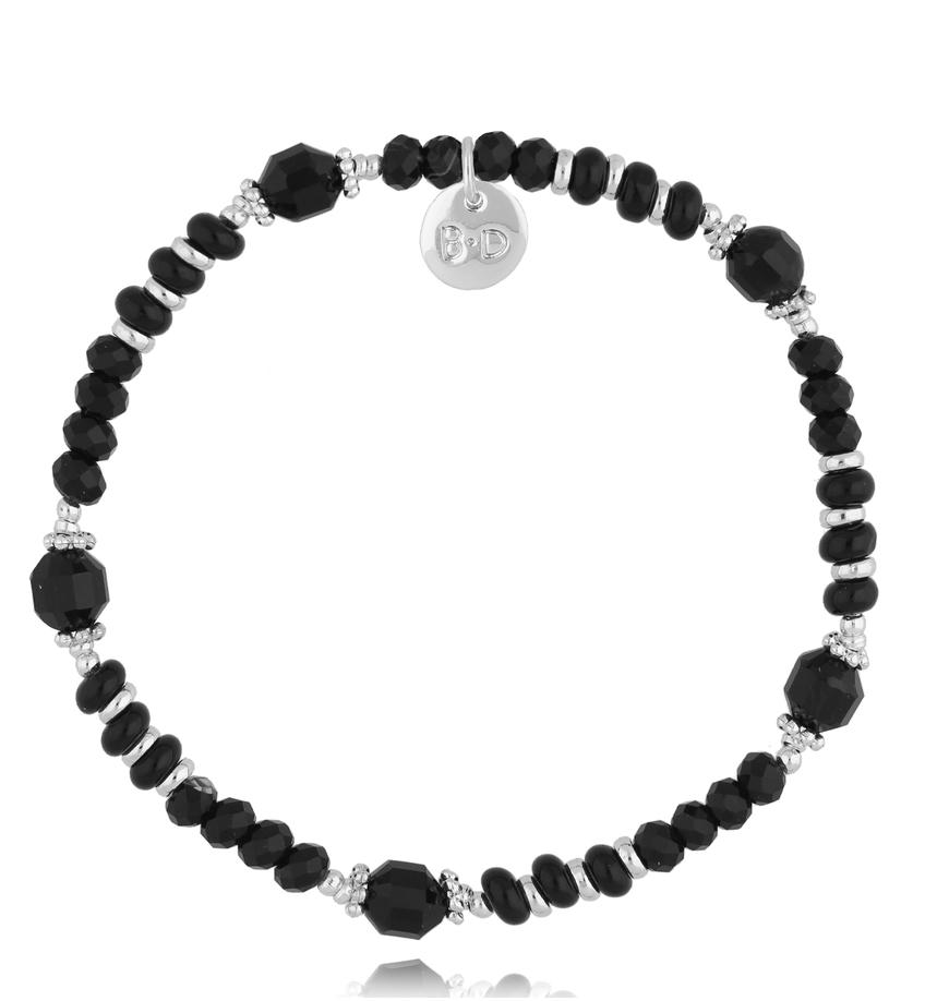 Bransoletka czarna z agatami BTW2818