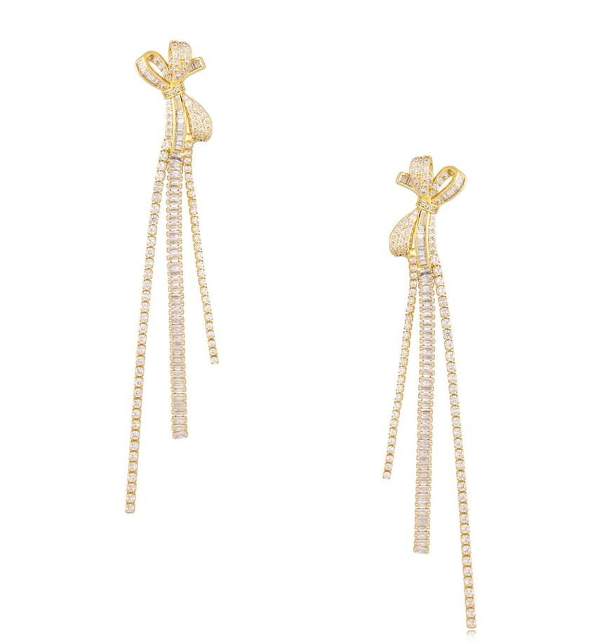 Kolczyki złote z kokardką Gold Bow KSS1295