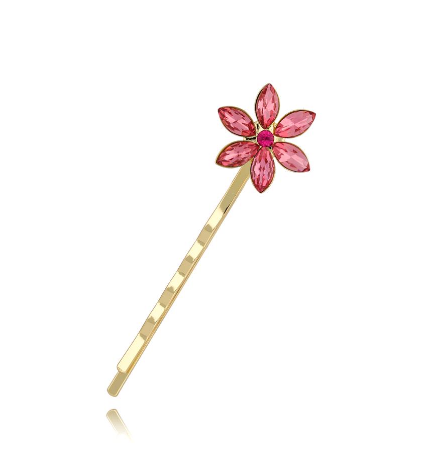 Wsuwka do włosów z różowym kwiatuszkiem Flor SSS0018