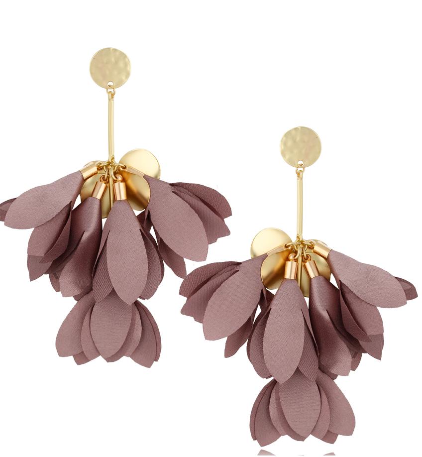 Kolczyki satynowe kwiaty lawendowe Flower KBL1128
